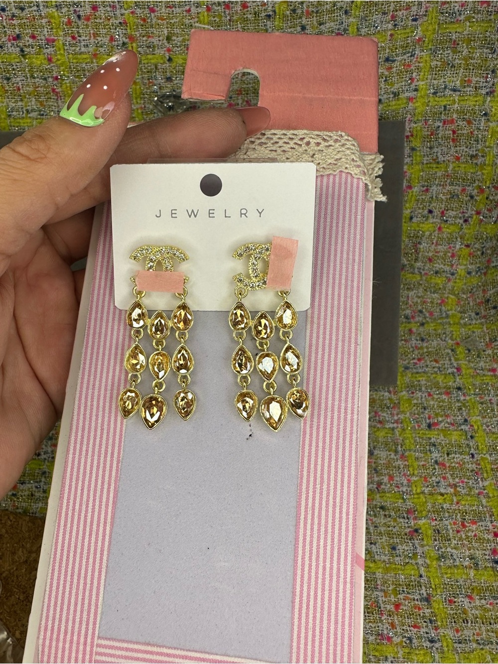 A great Gold Teardrop Chandelier Earrings -